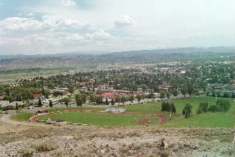 Gunnison & Western State College from hills east of town